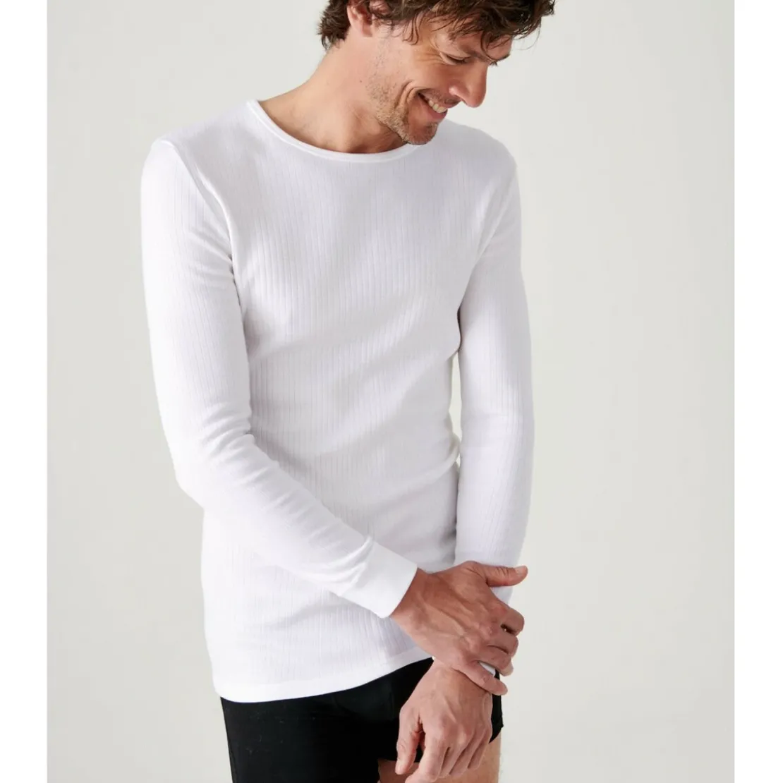DamartTee Shirt à manches longues blanc pour homme Thermolactyl