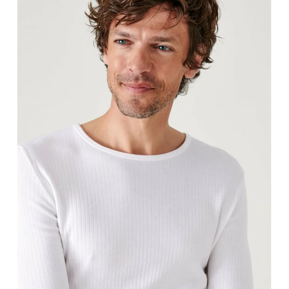 DamartTee Shirt à manches longues blanc pour homme Thermolactyl