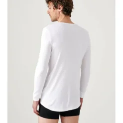 DamartTee Shirt à manches longues blanc pour homme Thermolactyl