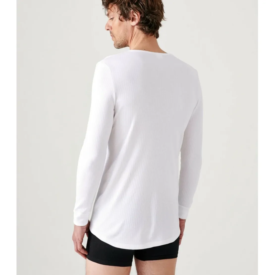 DamartTee Shirt à manches longues blanc pour homme Thermolactyl