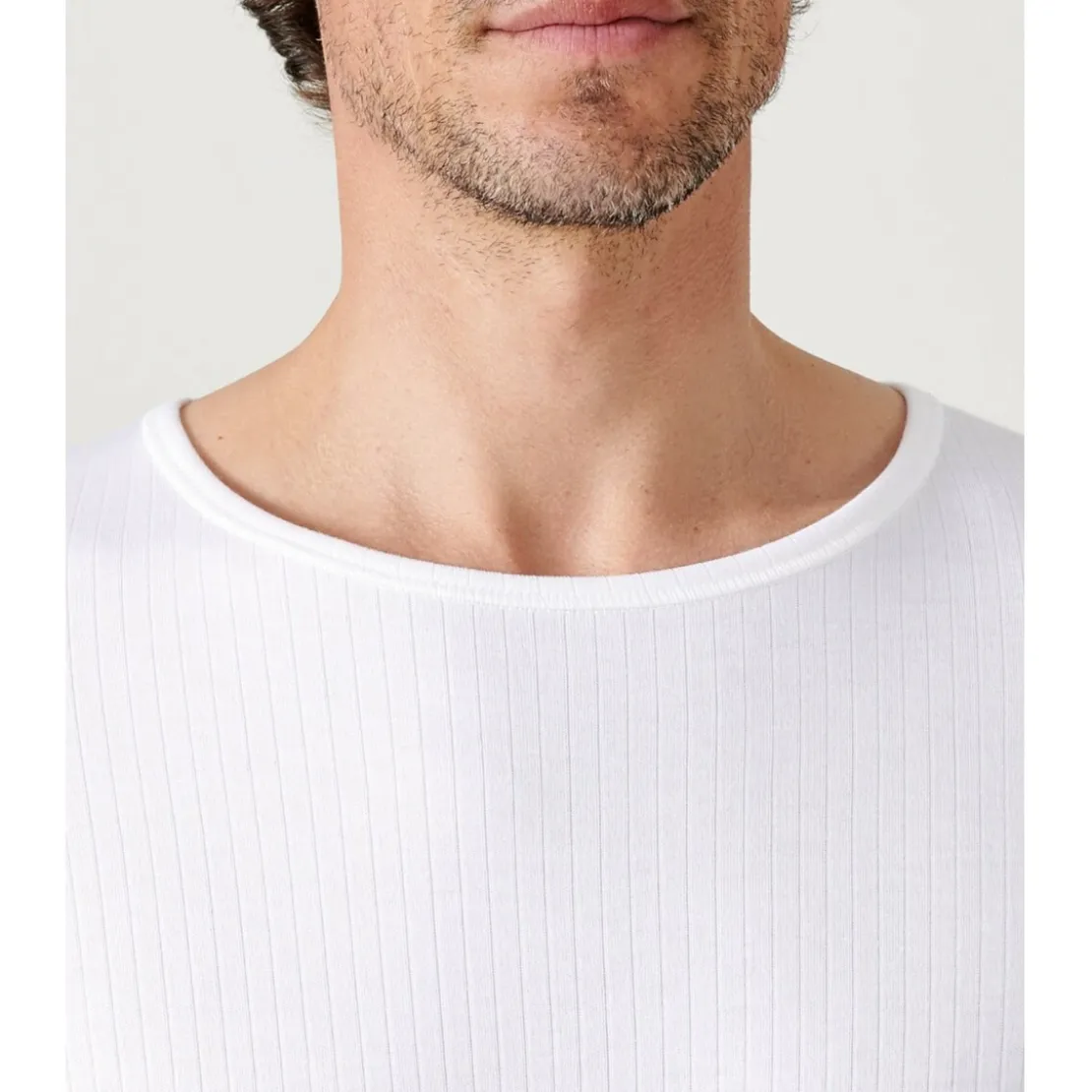 DamartTee Shirt à manches longues blanc pour homme Thermolactyl