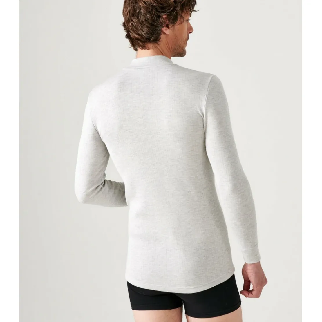 DamartTee Shirt Manches Longues Col Montant Gris Chiné Thermolactyl