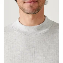 DamartTee Shirt Manches Longues Col Montant Gris Chiné Thermolactyl