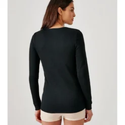 DamartTee Shirt Manches Longues. Noir Thermolactyl en coton