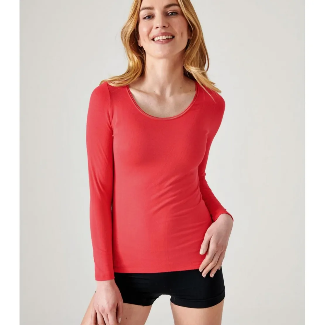 DamartTee-shirt Manches Longues Fraise Thermolactyl rouge
