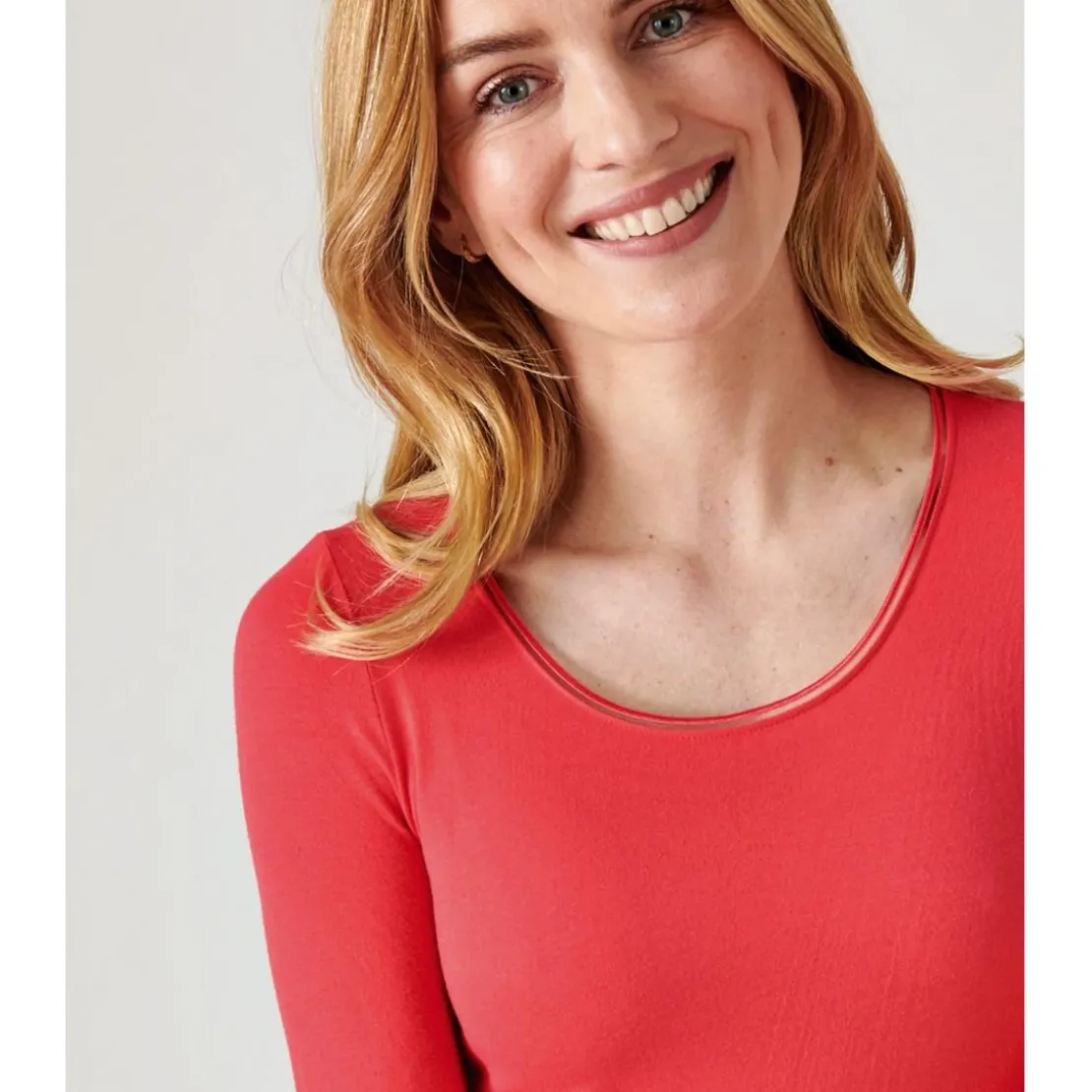 DamartTee-shirt Manches Longues Fraise Thermolactyl rouge