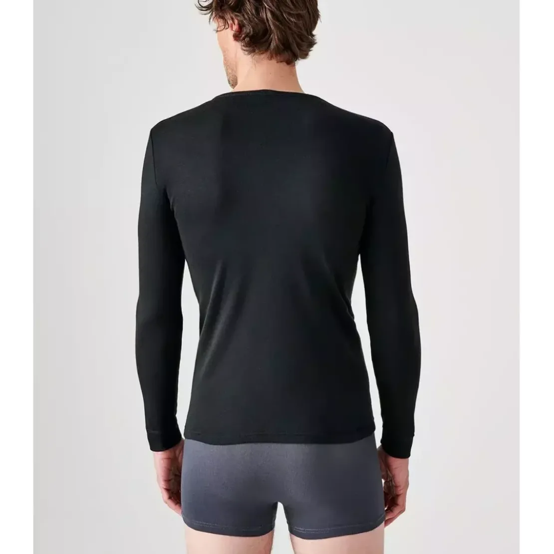 DamartTee-shirt manches longues col rond en maille noir