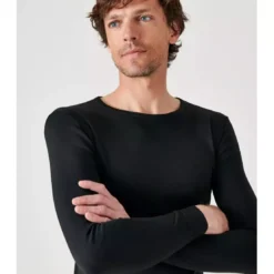 DamartTee-shirt manches longues col rond en maille noir