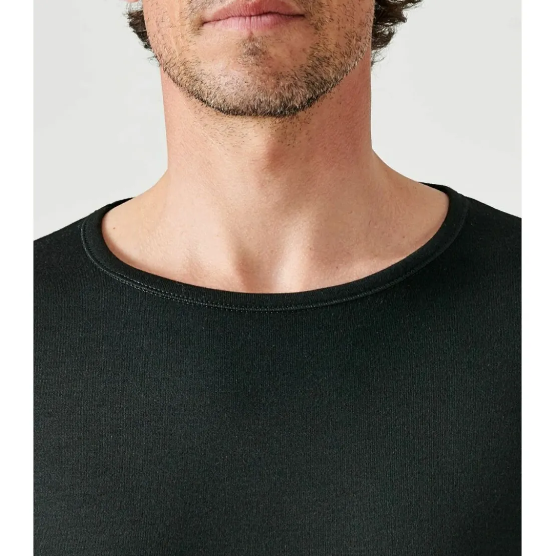 DamartTee-shirt manches longues col rond en maille noir