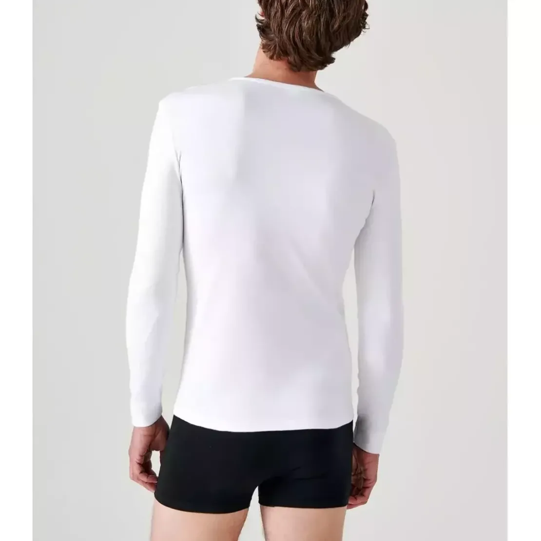 DamartTee-shirt manches longues col rond en mailles blanc