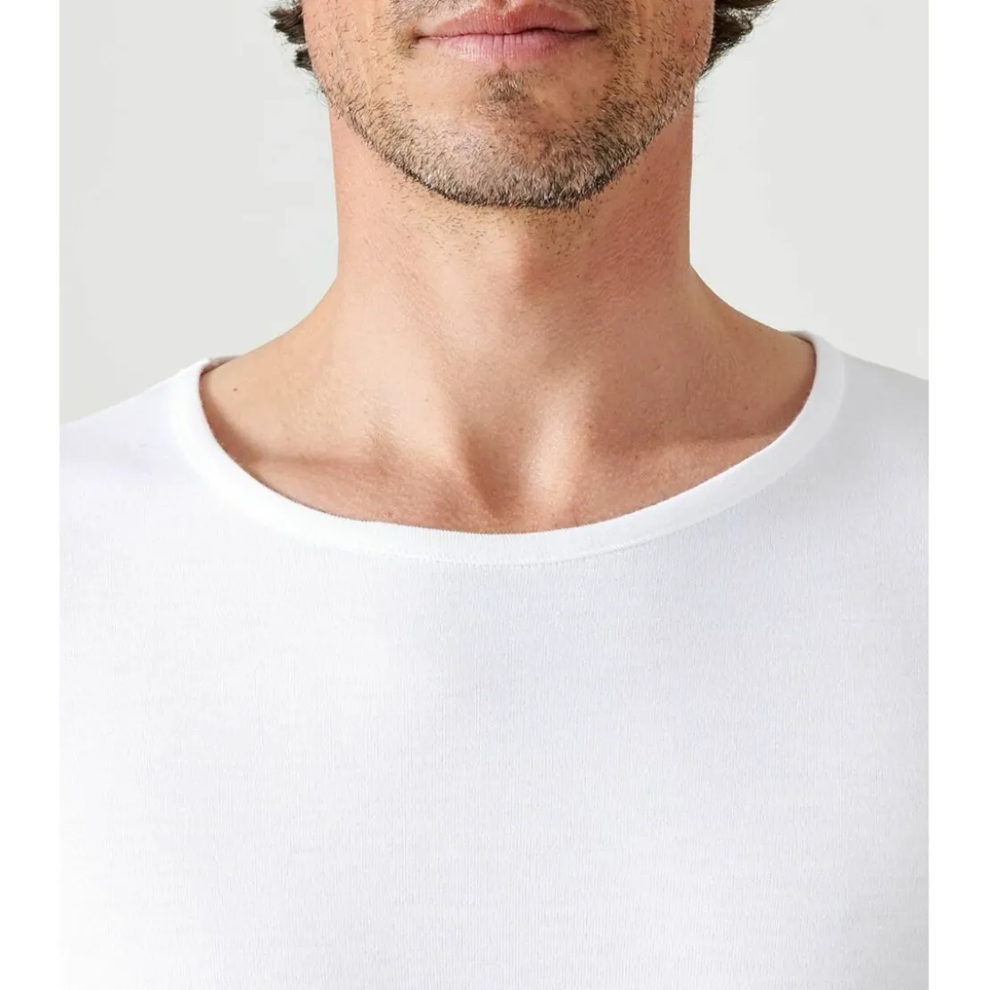 DamartTee-shirt manches longues col rond en mailles blanc