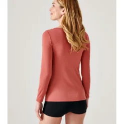 DamartTee-shirt Manches Longues Rose Terracotta en coton