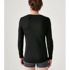 DamartTee Shirt noir à manches longues pour hommeThermolactyl