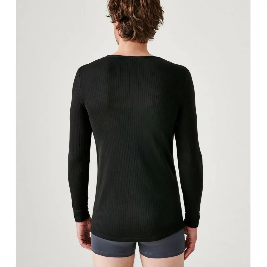 DamartTee Shirt noir à manches longues pour hommeThermolactyl
