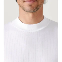 DamartTee Shirt pour homme à manches longues et col montant blanc Thermolactyl