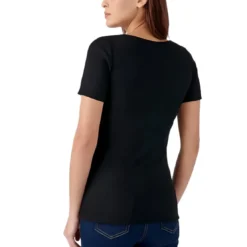 DamartT-shirt à manches courtes en coton noir