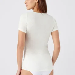 DamartT-shirt manches courtes- Blanc en coton