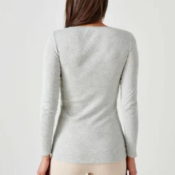 DamartT-shirt manches longues - Gris en coton
