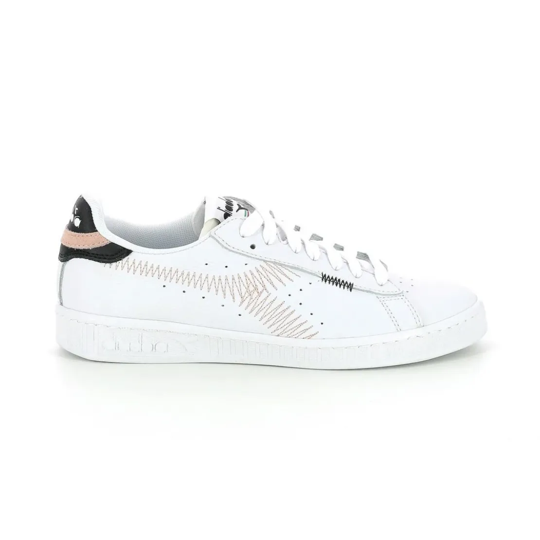 DiadoraBaskets Femme GAME L L ZIGZAG Blanc/Pêche en cuir