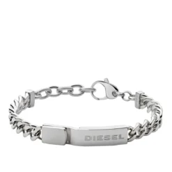 Diesel BijouxBracelet Diesel Stacked DX0966040 - Bracelet Gourmette Chromée Diesel Bijoux