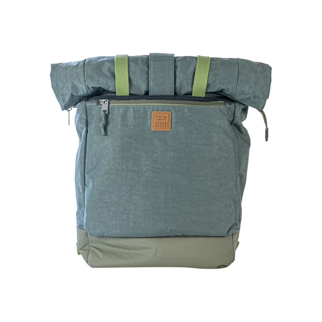 Diesel MaroquinerieSac à dos à rabat roulé en nylon Diesel Maroquinerie bleu et vert