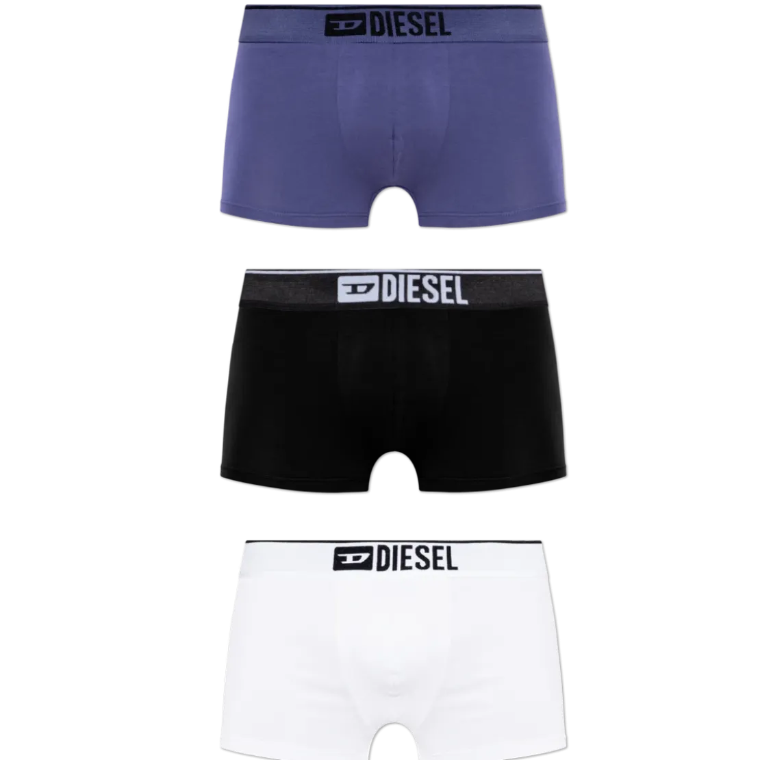 Diesel UnderwearLot de 3 boxers coton noir/blanc/bleu