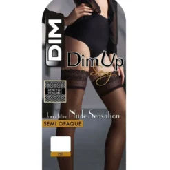 Dim ChaussantBas auto-fixants voile semi-opaque 25D noirs - DIM Up Sensation- Nude sensation