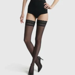Dim ChaussantBas auto-fixants voile semi-opaque 25D noirs - DIM Up Sensation- Nude sensation
