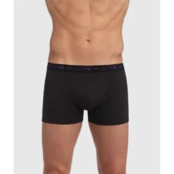 Dim HommePack de 3 boxers homme ceinture élastique violet/orange/bleu noir en coton