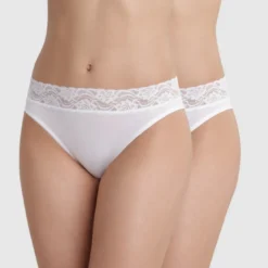DimLot de 2 culottes blanches - Plus Féminine Dim en coton- Coton Plus Feminine