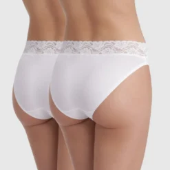 DimLot de 2 culottes blanches - Plus Féminine Dim en coton- Coton Plus Feminine