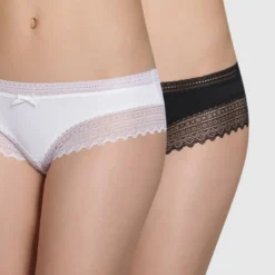 DimLot de 2 shorties noir et blanc - Dim en coton- Sexy Fashion