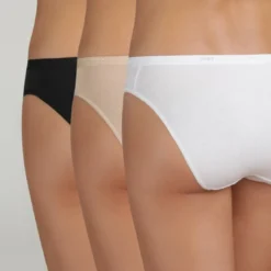 DimLot de 3 slips blanc, beige et noir - Les Pockets Dim en coton- Les pockets Ecodim