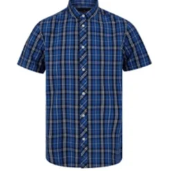 DissidentChemise homme à carreaux en coton bleu
