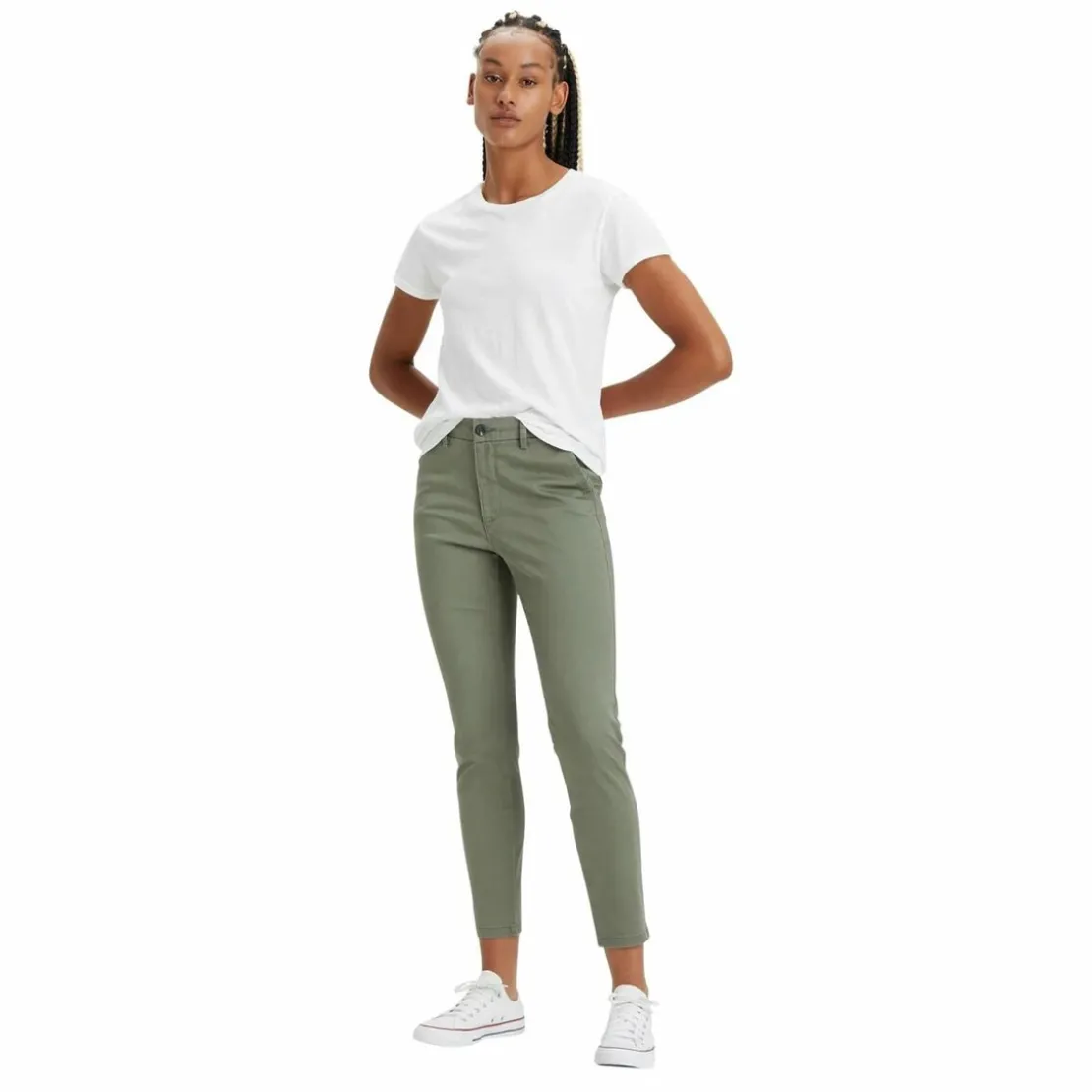 DockersPantalon chino skinny vert en coton