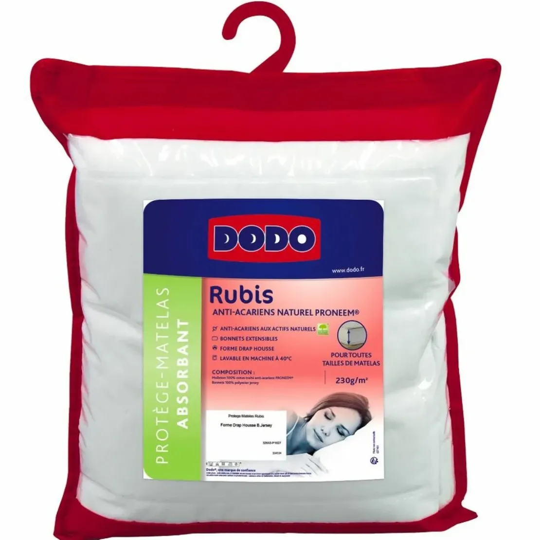 DodoAlèse - Protège Matelas Absorbant Anti-Acariens Rubis DODO