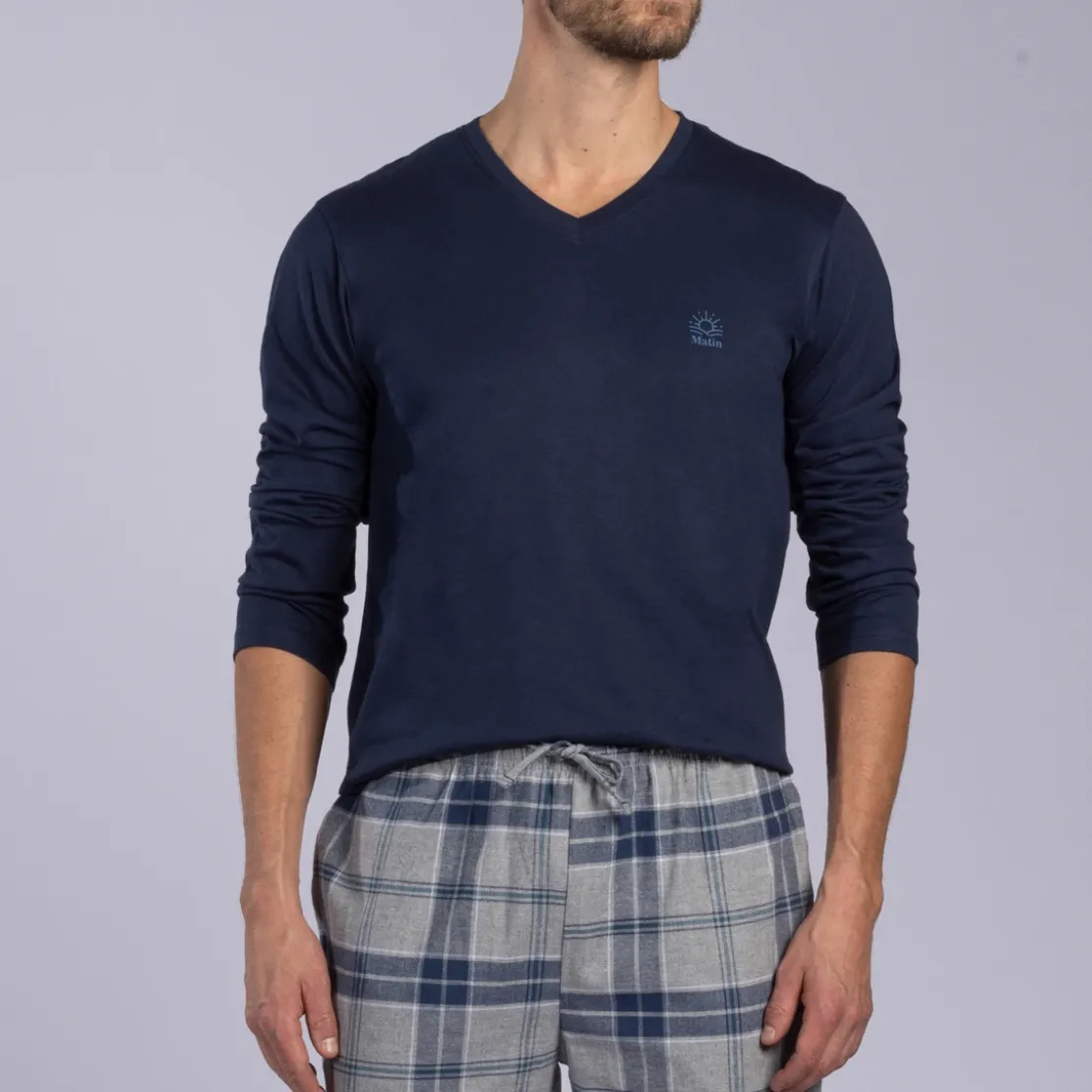 Dodo HomewearEnsemble et pyjama manche longue - Bleu Marine en coton bio