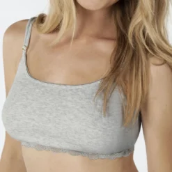 DorinaCrop top pyjama gris en coton modal