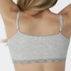 DorinaCrop top pyjama gris en coton modal