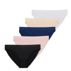 DorinaLot de 5 culottes classiques Noir/Rose/Bleu/Nude/Blanc- Rosanne