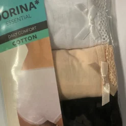 DorinaLot de 3 culottes coton (blanc,noir,beige)- Essential Cotton