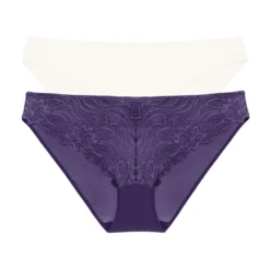 Dorinalot de 2 culottes violette et blanche - Angie