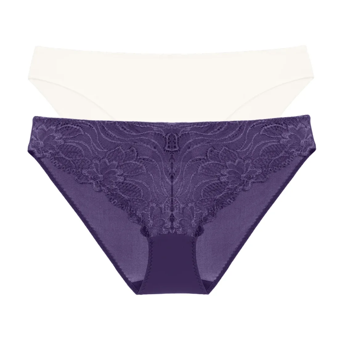Dorinalot de 2 culottes violette et blanche - Angie