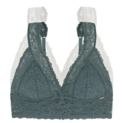 DorinaLot de deux bralettes rembourées légères Vert /Ivoire- LANA/ECO