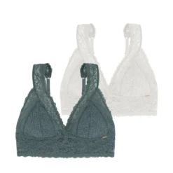 DorinaLot de deux bralettes rembourées légères Vert /Ivoire- LANA/ECO