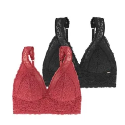 DorinaLot de deux bralettes rembourées légères Corail/Black- LANA/ECO