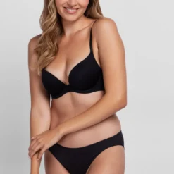 DorinaLot de 2 Soutien-Gorge Plongeant Push up rouge/noir- SONIA-2PP