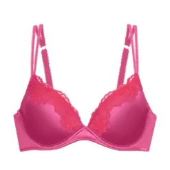 DorinaSoutien-Gorge Plongeant Push up Rose- ORIGINS-SHINY MICRO