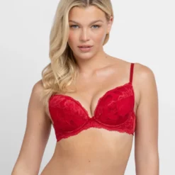 DorinaSoutien-gorge plongeant rembourré rouge- Perfect Lace