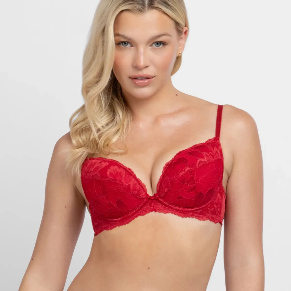 DorinaSoutien-gorge plongeant rembourré rouge- Perfect Lace